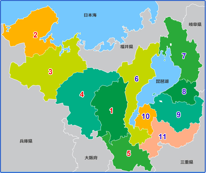 京都府・滋賀県地図